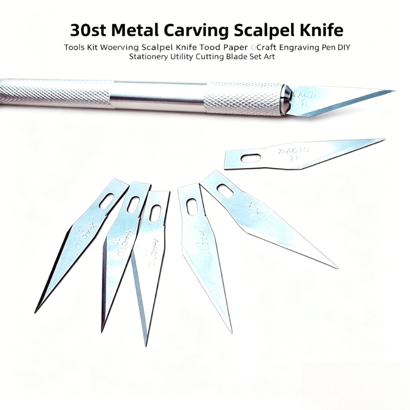 Art Craft Knife - Набор из 30 гравировальных ножей-скальпелей: металлические