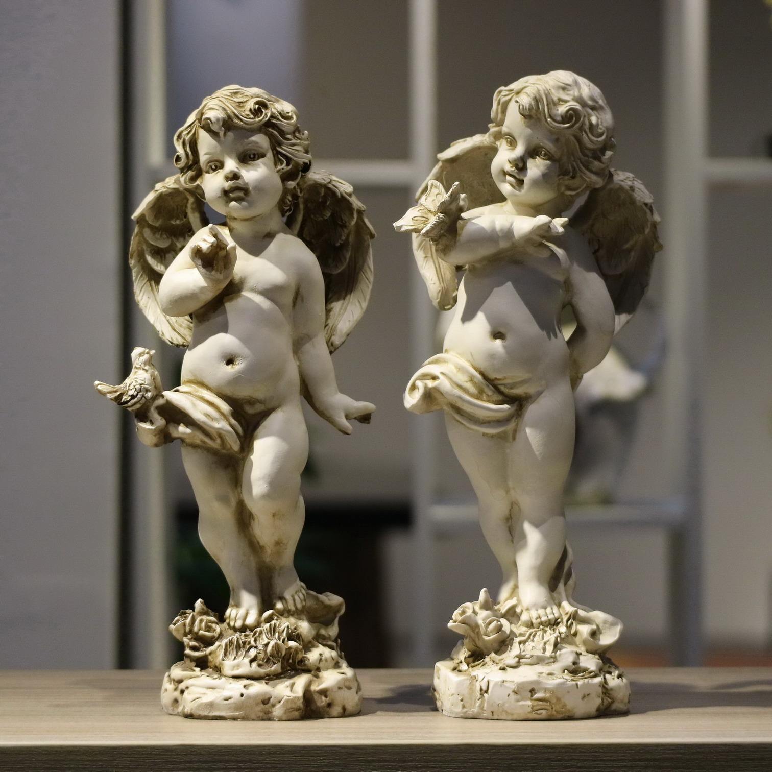 Unique Art Craft - Ретро-фигурка ангела из смолы, 29 см,