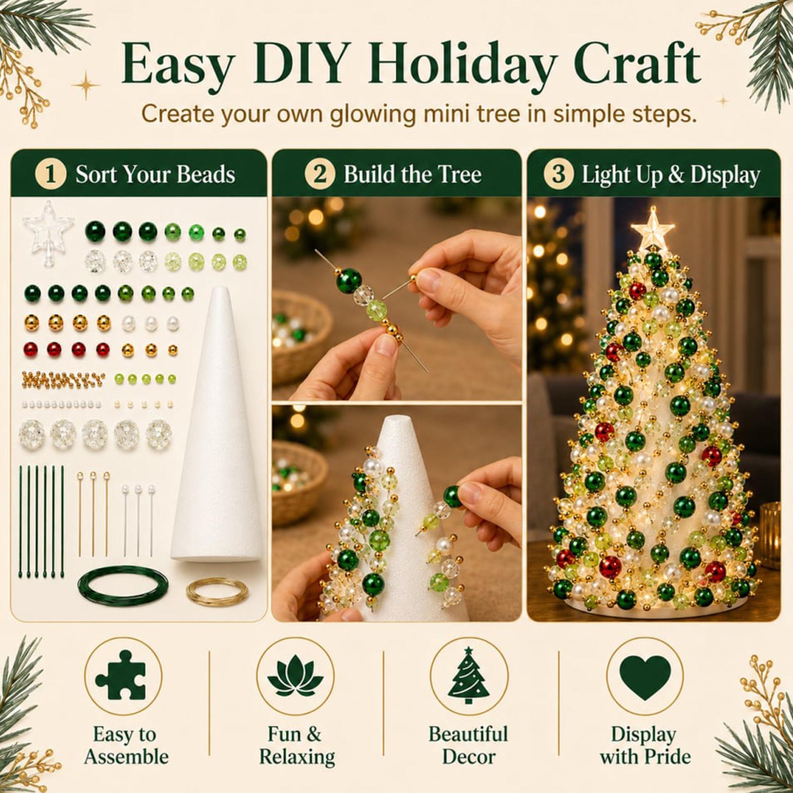 Art Craft Tree - Набор для создания 3D-елки из бусин